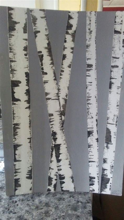 Very Simple Birch Tree Painting All You Need Is Painters Tape Black