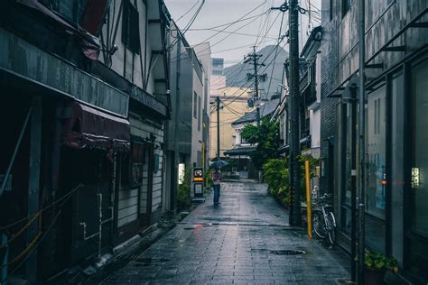Japanese Rain Street Wallpapers Top Free Japanese Rain