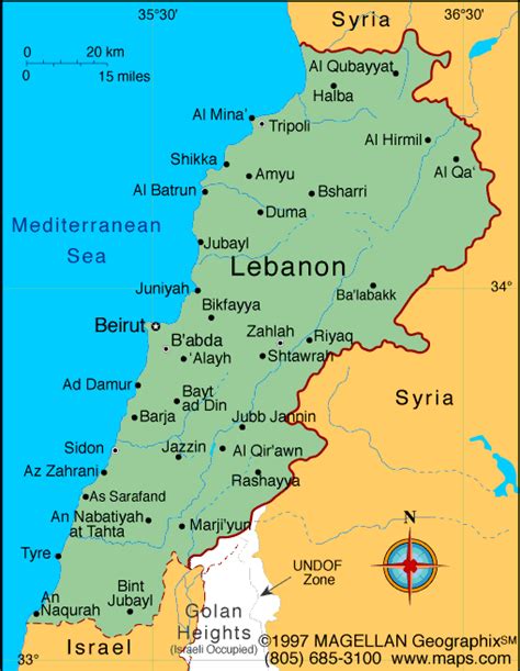Lebanon Map Political Regional Maps Of Asia Regional Political City