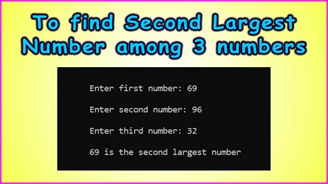 C Program To Find Second Largest Number Among 3 Numbers C Programming