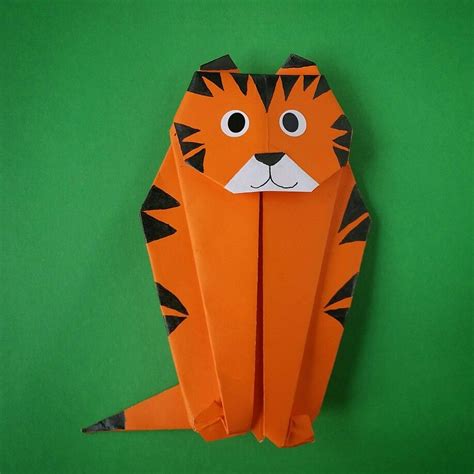 Тигр оригами для детей легкий способ пошагово