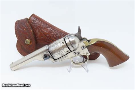 Fine Nickel Early Cartridge Colt Revolver 38 Caliber Rimfire Pocket