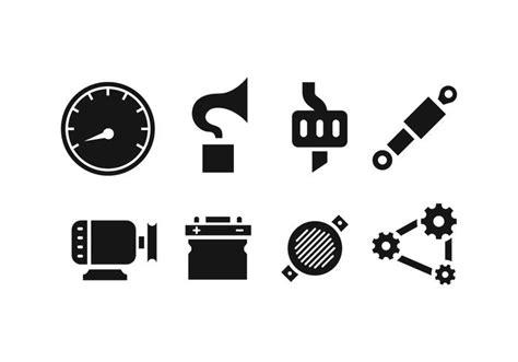 Car Spare Part Icons 157160 Vector Art At Vecteezy