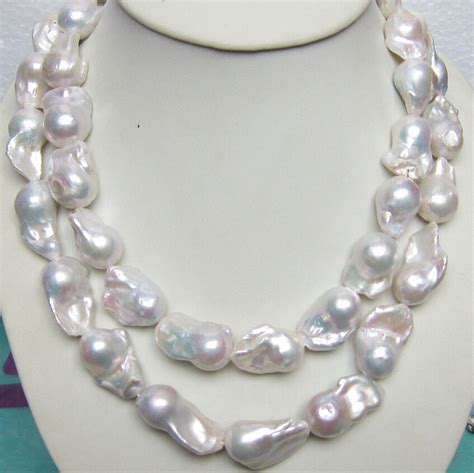 Natural Huge 15 26mm South Sea Genuine White Baroque Pearl Necklace 33baroque Pearl Necklace