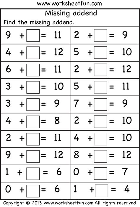 Math For 1st Graders Free Worksheets