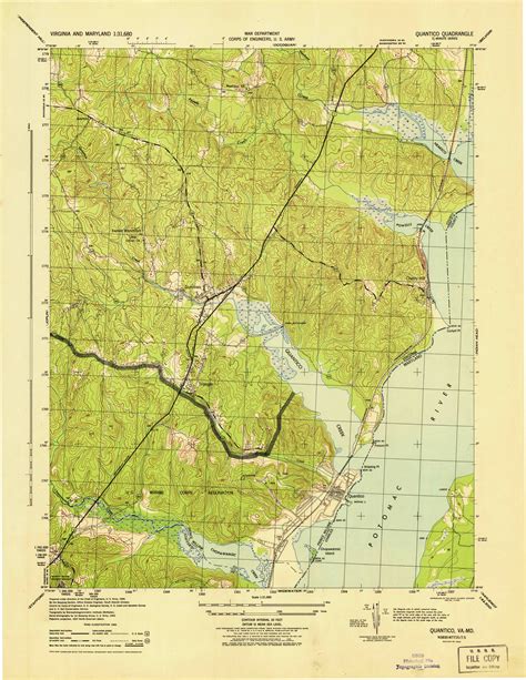 Quantico Virginia 1944 1944 Usgs Old Topo Map 15x15 Quad Old Maps