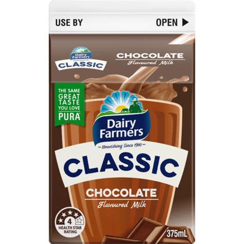 Dairy Farmers Classic Chocolate Flavoured Milk 375ml Drakes Online