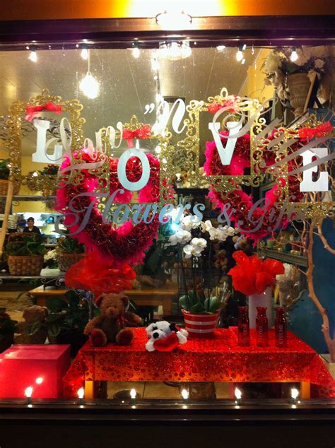 Valentine Window Valentines Window Display Flower Shop Decor Candy