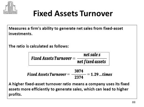 Fixed Asset Turnover Ratio Formula Lessonskiza