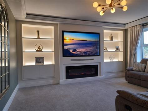 Bespoke Media Wall Feature Wall Living Room Living Room Design