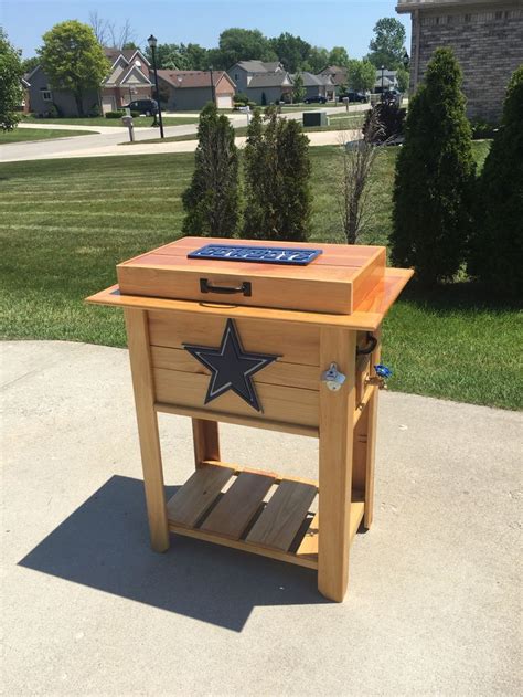 Dallas Cowboys Patio Deck Cooler Or Ice Chest Made From Cedar Fence