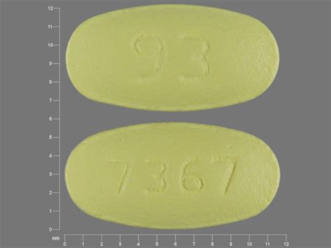 Pill Finder 93 7367 Yellow Elliptical Oval