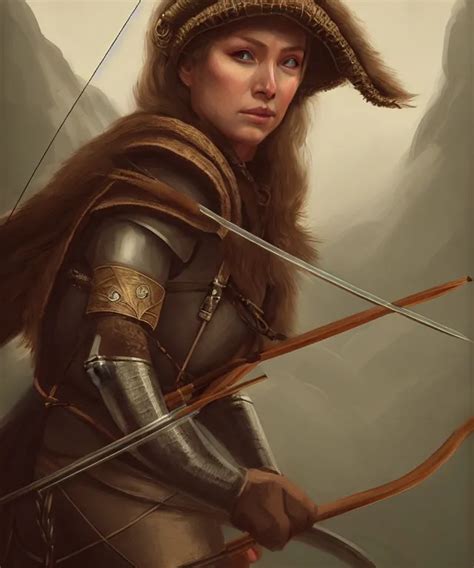 Cinematic Portrait Of A Female Archer In Medieval Stable Diffusion