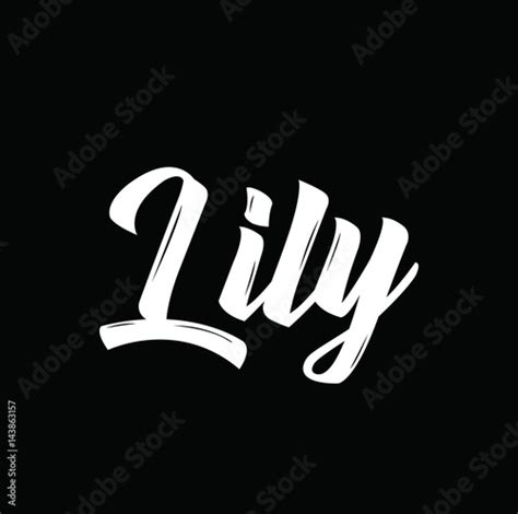 Lily Text Design Vector Calligraphy Typography Poster Obrazów