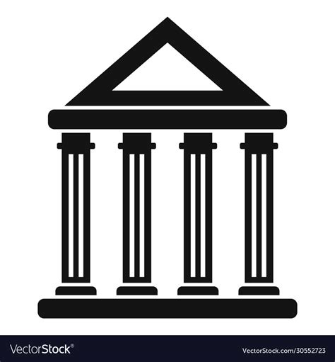 Bank Building Icon Simple Style Royalty Free Vector Image