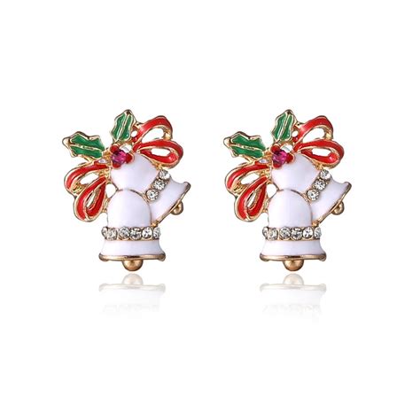 New Cute Christmas Earring Fashion Small Jingle Bell Stud Earrings