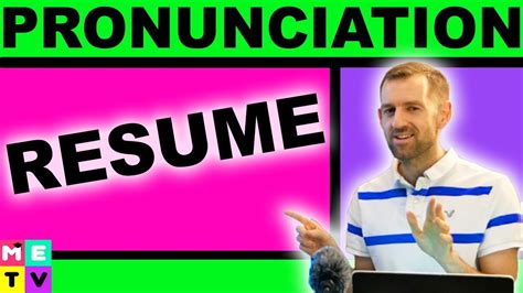 English Pronunciation Resume Youtube
