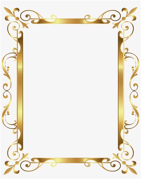 Gold Border Frame Deco Transparent Clip Art Image Frame Gold Box