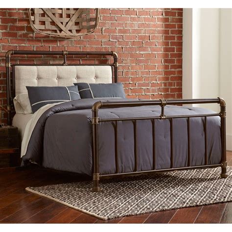 Soho Upholstered Iron Bed In Brown Copper By Largo Furniture Humble