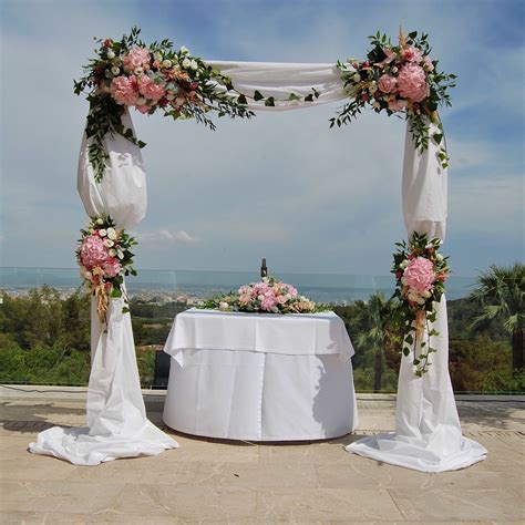 Our Wedding Arch With Gorgeous Rose Hydrangea And Lisianthus Blooms