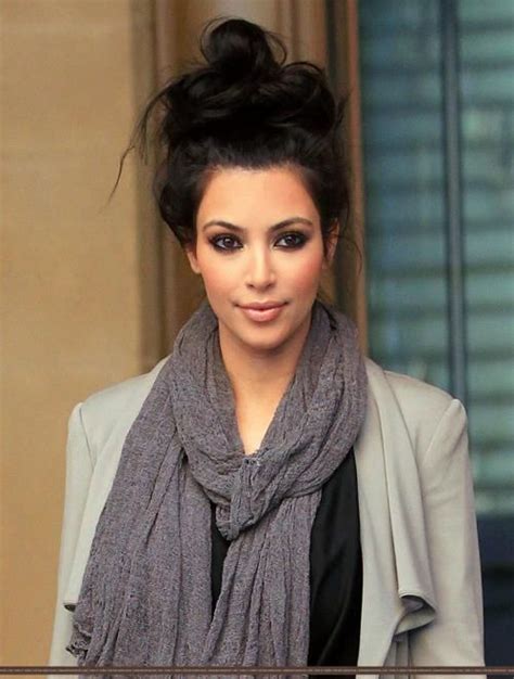 The Best Of Kim Kardashian Kim Kardashian Hair Bun Hairstyles Messy