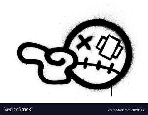 Graffiti Injured Icon Pointing To Left Royalty Free Vector