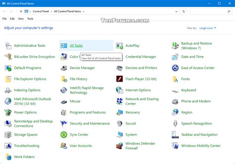 How To Add All Tasks To Control Panel In Windows 7 8 And 10 Tutorials