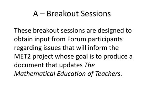 Ppt A Breakout Sessions Powerpoint Presentation Free Download Id