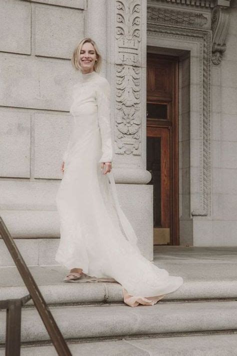 25 Turtleneck Wedding Dresses For Modern Brides Sheath Wedding Dress