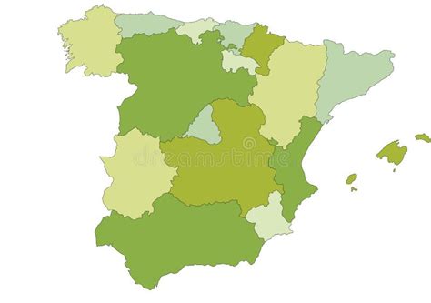 Espanha Mapa Político Editável Altamente Detalhado Com Camadas Separadas Ilustração Do Vetor
