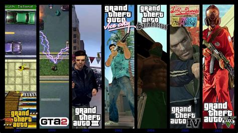 تاريخ تطور لعبة Grand Theft Auto 1997 2015 Egy Gamer Youtube