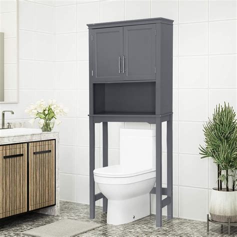 Bathroom Above Toilet Cabinet Gray Mdf Storage Cabinet Bathroom