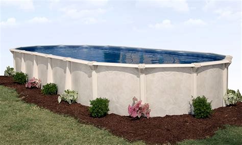Swimming Pools Embassy 12 Sunnylea Round Above Ground Pool With Mardi Gras Liner And 52 Wall Side