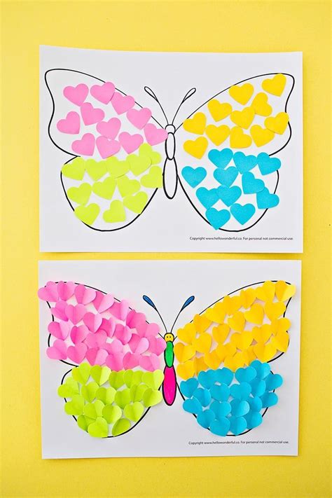Butterfly Paper Heart Craft Hello Wonderful Butterfly Crafts
