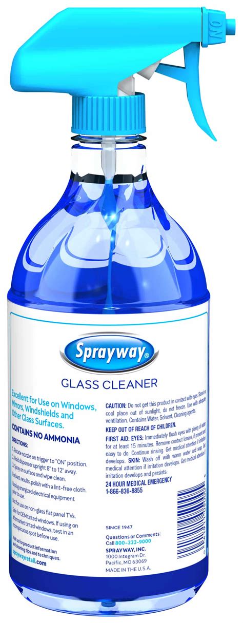 Glass Cleaner Clinging Spray Sprayway Cleaners