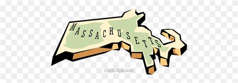 Massachusetts State Map Royalty Free Vector Clip Art Illustration Us