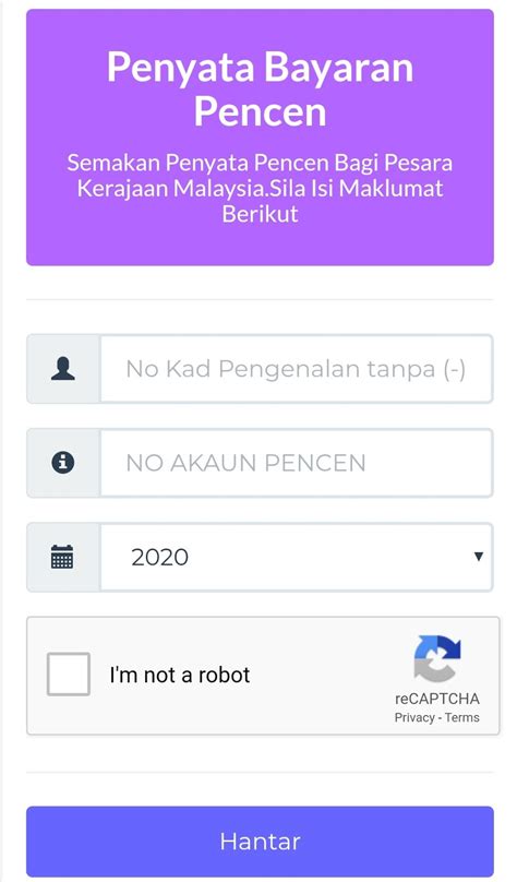 Sistem penyata pencen veteran atm. Semakan Status Persaraan Pilihan