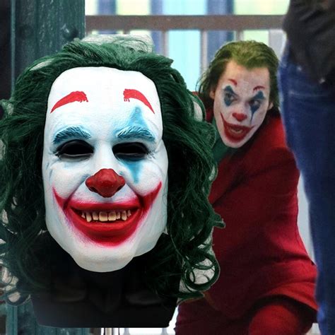 2019 Joker Origin Movie Horror Scary Clown Mask With Green Hair Cosplay