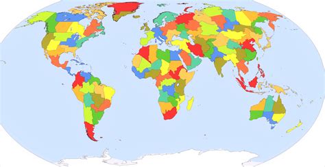 Mapamundi Político Mudo Mapa del mundo en Blanco sin nombres