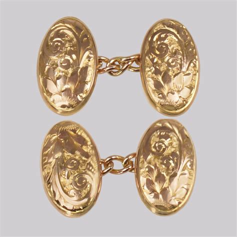 Antique 9ct Gold Foliate Cufflinks The Chelsea Bijouterie