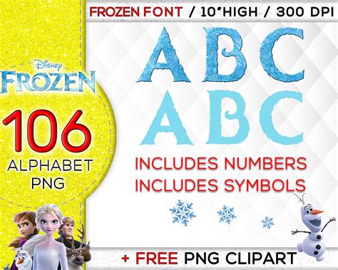 Frozen Alphabet Frozen Clipart Frozen Font Frozen Frozen Etsy España
