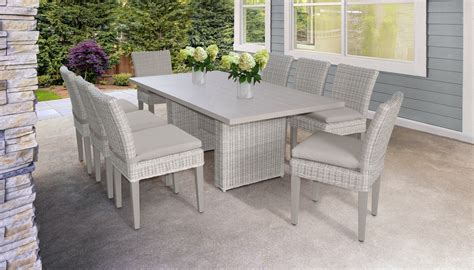 Dual purpose furniture demonstration of the expand table & nano chair set. Coast Rectangular Outdoor Patio Dining Table with 8 ...