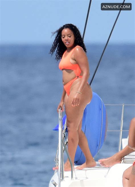 Angela Simmons Sexy In An Orange Bikini With Friends In Barbados 0702