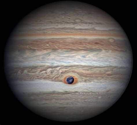 Jupiters Great Red Spot And Earth Earth Blog