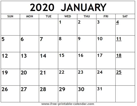 Printable Full Size Blank Calendar In 2020 Monthly Ca