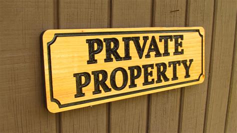 Private Property Carved Cedar Wood Sign - Custom Signs