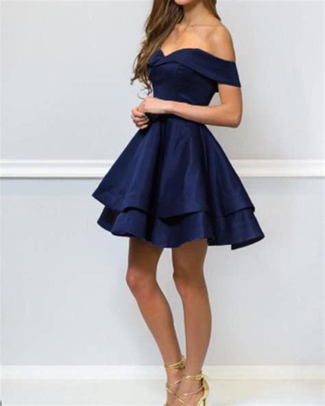 Lp1017 Lovely Blue 8th Grade Prom Dress Short Graduation Homecoming Gown Off Shoulder School