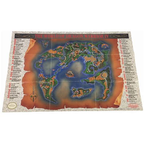 Dragon Warrior Iv World Map Nes For Sale Dkoldies