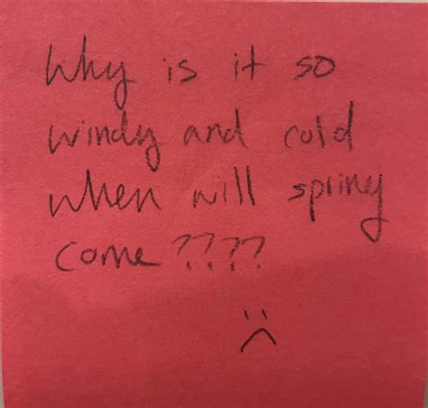 Why Is It So Windy And Cold When Will Spring Come The Answer Wall