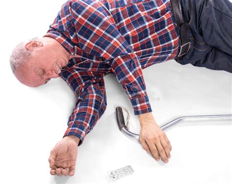 Healthcare And Medicine Concept Senior Man Falling Down From Stroke Or